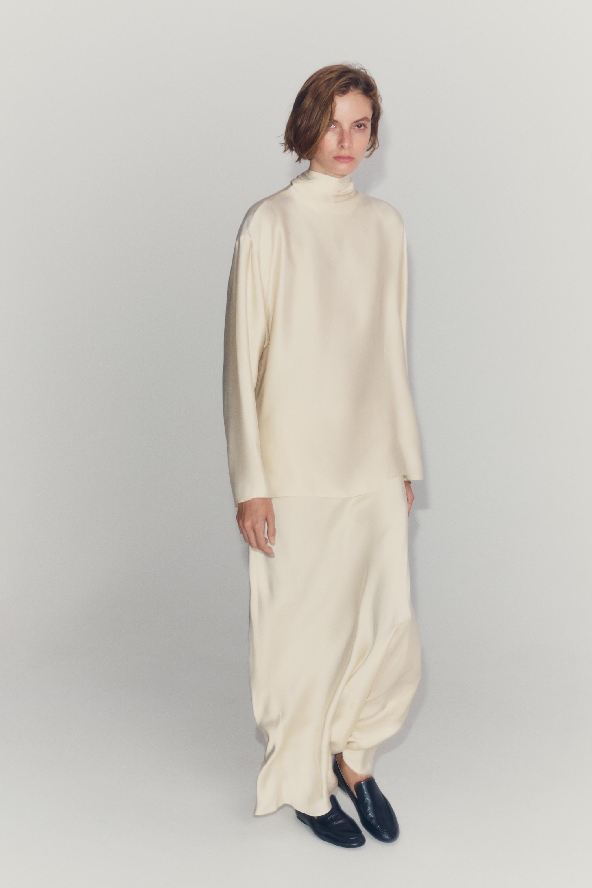 SATIN TIE BLOUSE ZW COLLECTION
